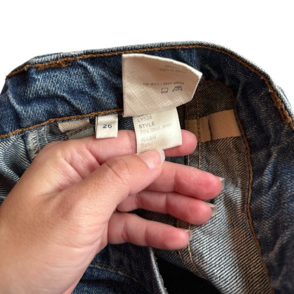 Reformation 70's High Rise Stud Jeans in Medium Wash - Picture 8 of 10